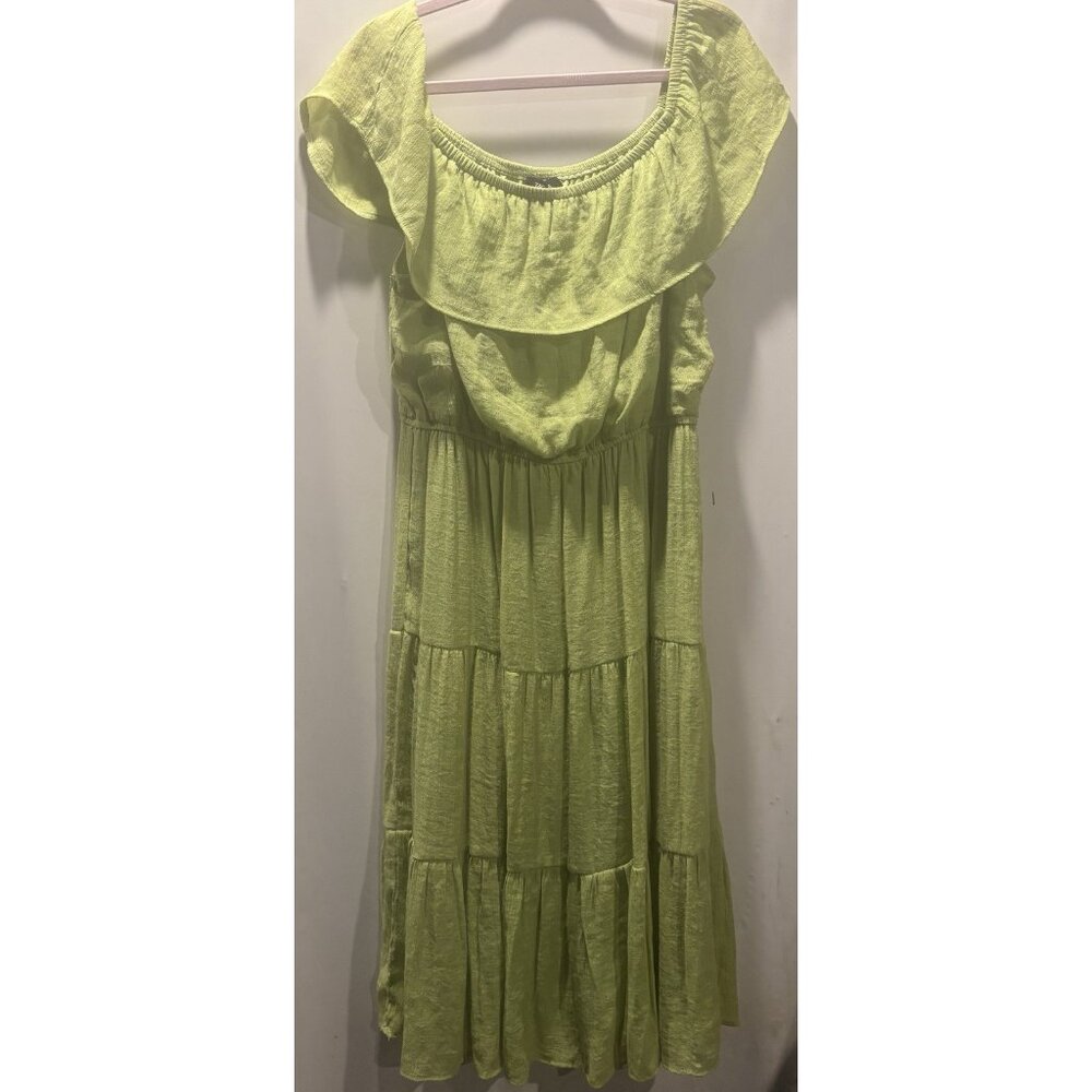 Tacera Green Maxi Dress Lined Size XL